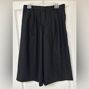 Massimo Dutti Women’s 100% Wool Black Culottes Dress Tailored Trousers Sz 8 EU40